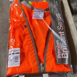 Premium Brilliant Series Orange Safety Short Sleeve Shirt
